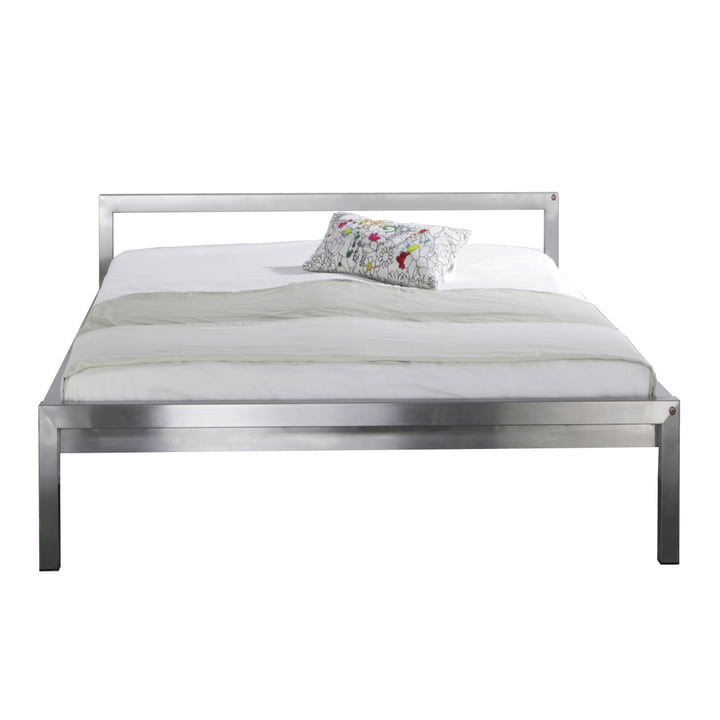 Pure bed by Hans Hansen in stainless steel