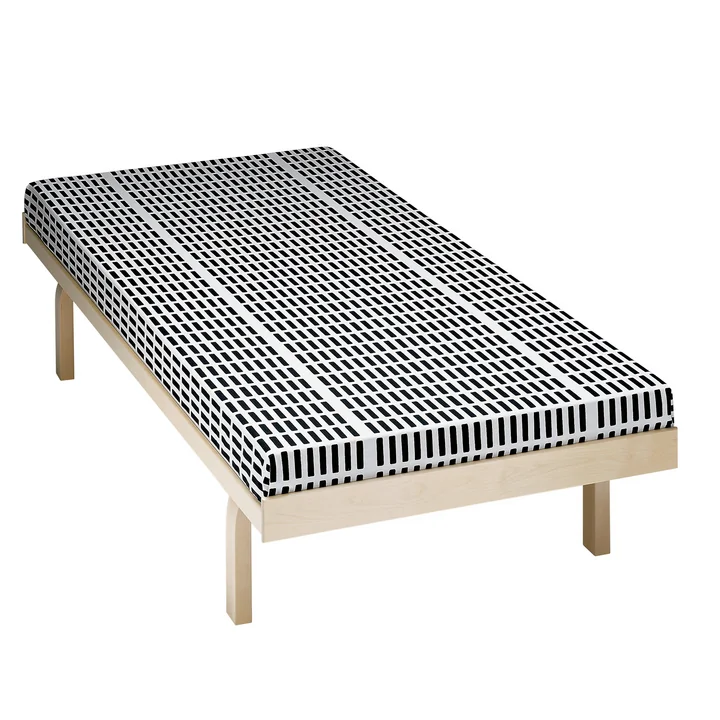 Artek - Mattress cover for Daybed 710, black / white (Steelcut Trio 195)