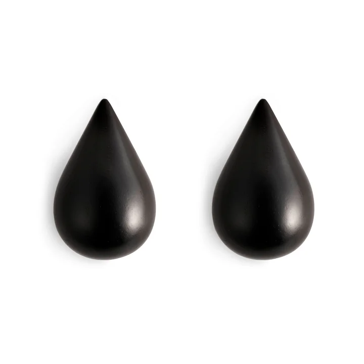 Dropit Wall hook set of 2 in small by Normann Copenhagen in black