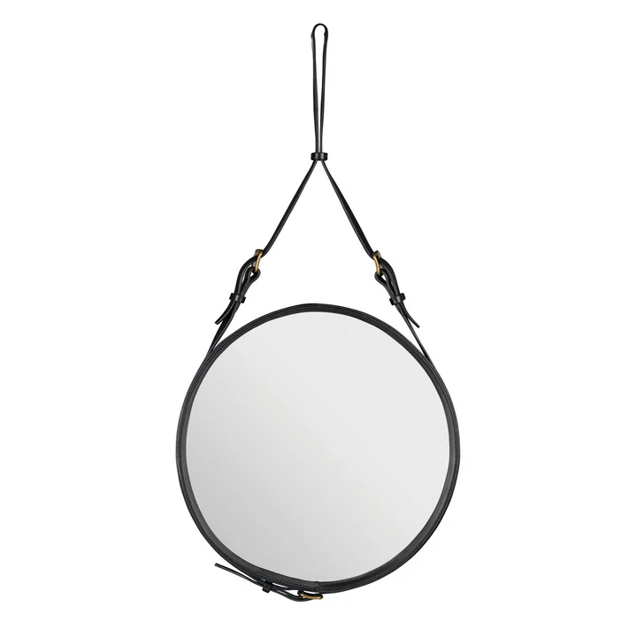 Adnet Mirror Ø 58 cm from Gubi in black