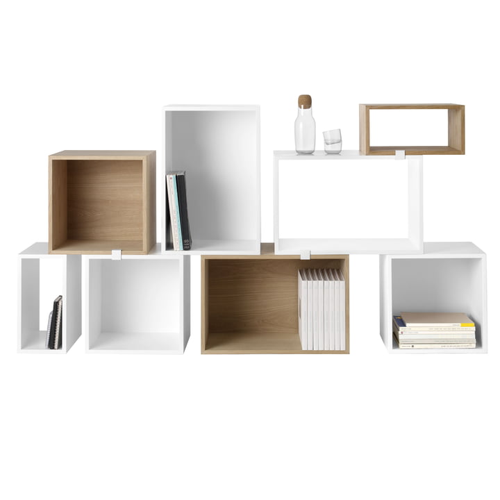 Muuto - Stacked Shelving system in ash and white