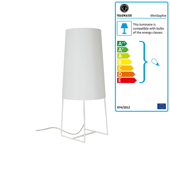 Mini Sophie table lamp LED dimmer by frauMaier in white