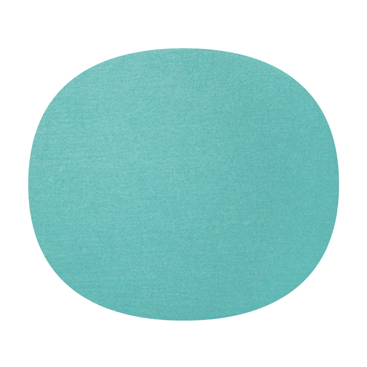 Hey Sign - felt seat Eames Plastic Side Chair, Pastel Turquoise