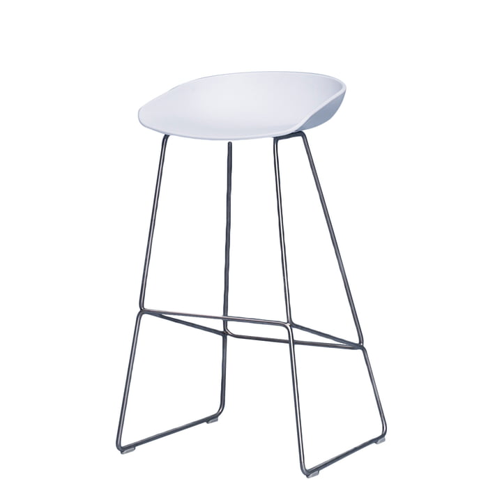 Hay - About A Stool AAS 38 bar stool H 85, stainless steel / white