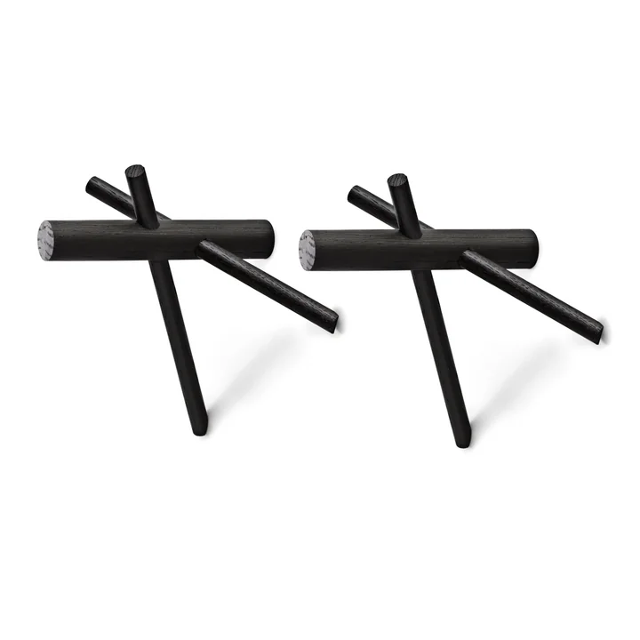 Normann Copenhagen - Sticks Hook, black - Set of 2