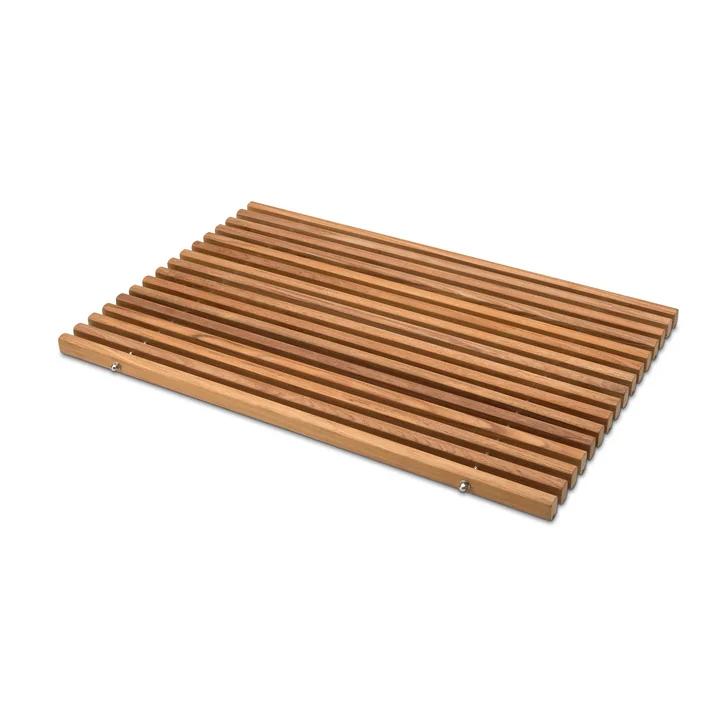 Teak bathroom mat