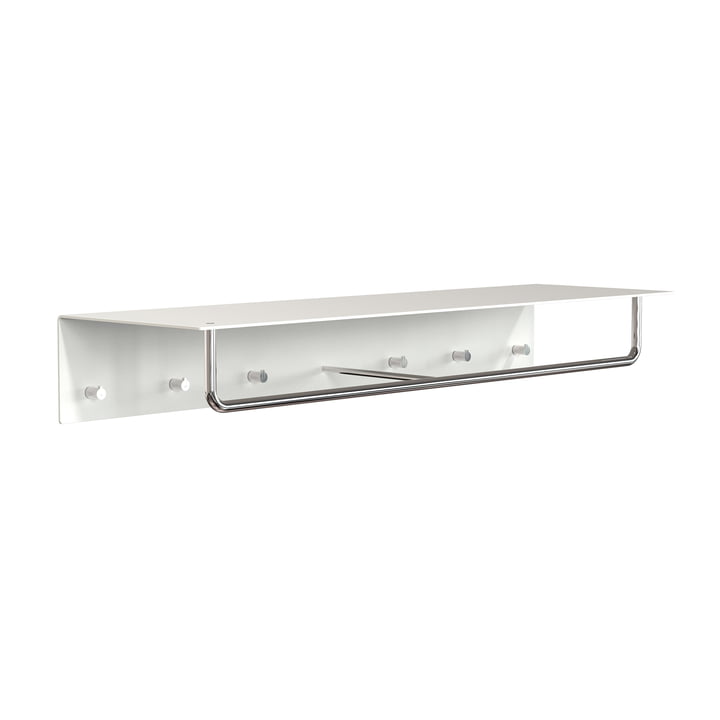 The Unu wall coat rack with hook and bar from Frost , white, 1000 mm