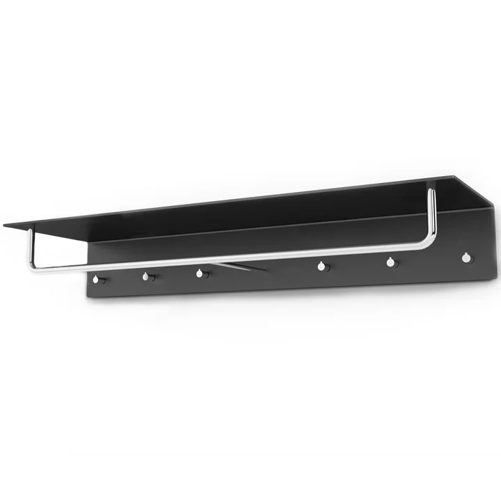 The Unu wall coat rack with hook and bar by Frost, 1000 mm