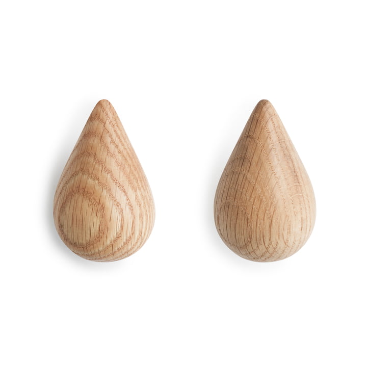 Dropit Wall hook set of 2 in small from Normann Copenhagen in nature