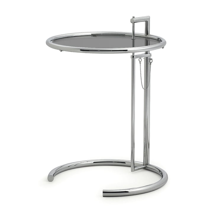 Adjustable Table E1027, smoked glass from ClassiCon