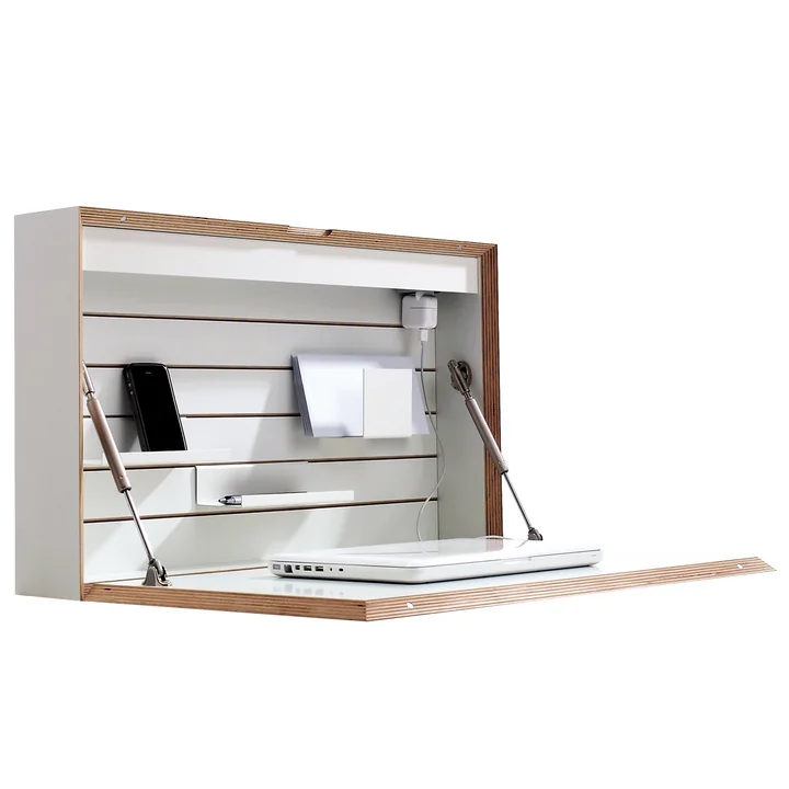 Müller Small Living - Flatbox, white - open, deco, side