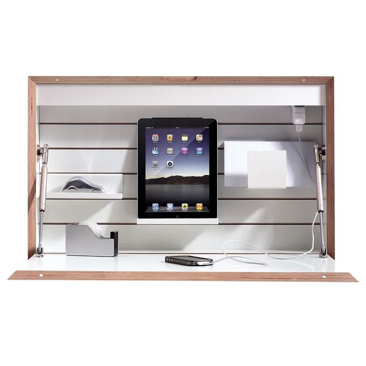 Müller Small Living - Flatbox, white - open, deco, front