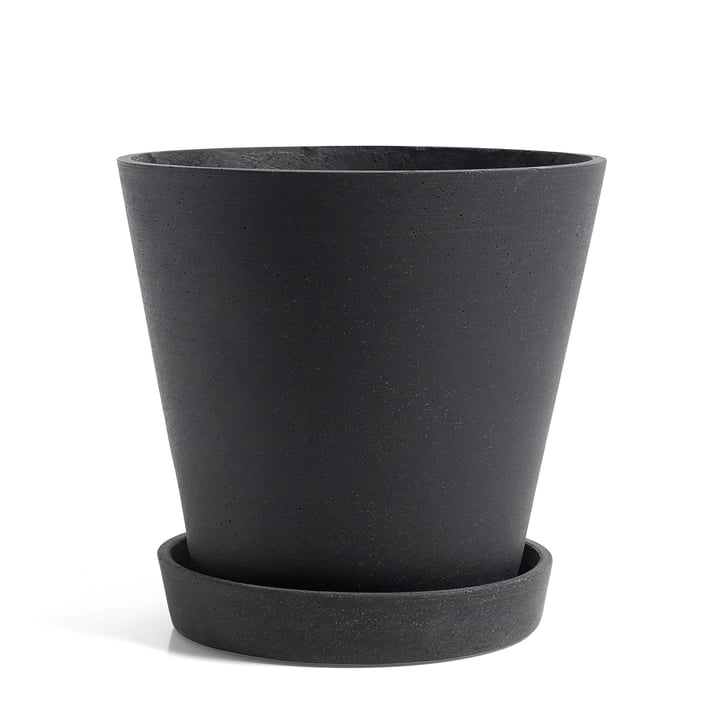 The Hay - Flowerpot with Saucer in XL, black