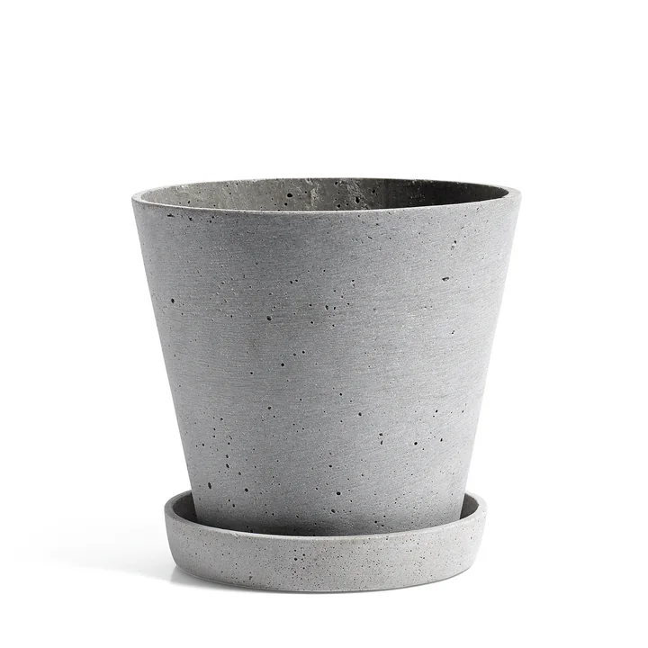 The HAY - Flowerpot with Saucer in L, grey
