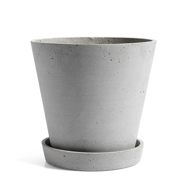HAY - Flowerpot with Saucer, XL, grey