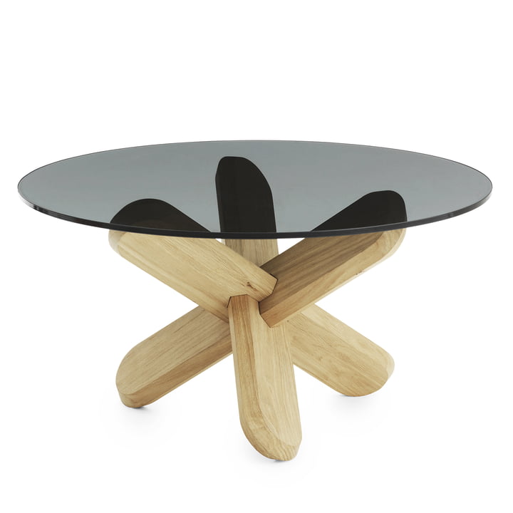 Normann Copenhagen - Ding coffee table, smoked glass, oak
