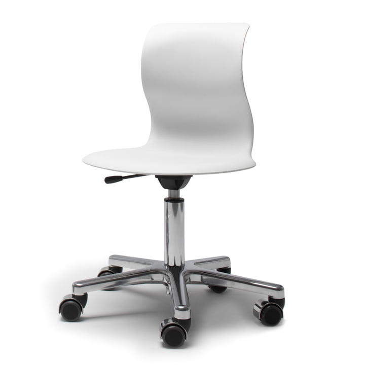Flötotto - Pro 5 Swivel Chair chrome plated, seat snow white