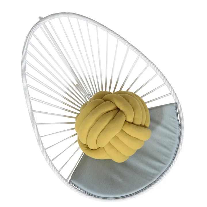 OK Design - The Acapulco Chair, white, cushion grey - top