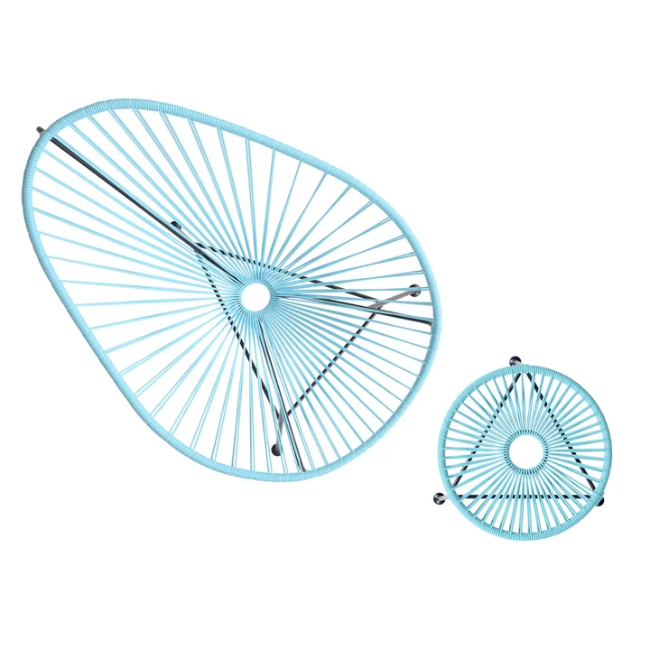 OK Design - The Acapulco Chair, Centro Stool, light blue