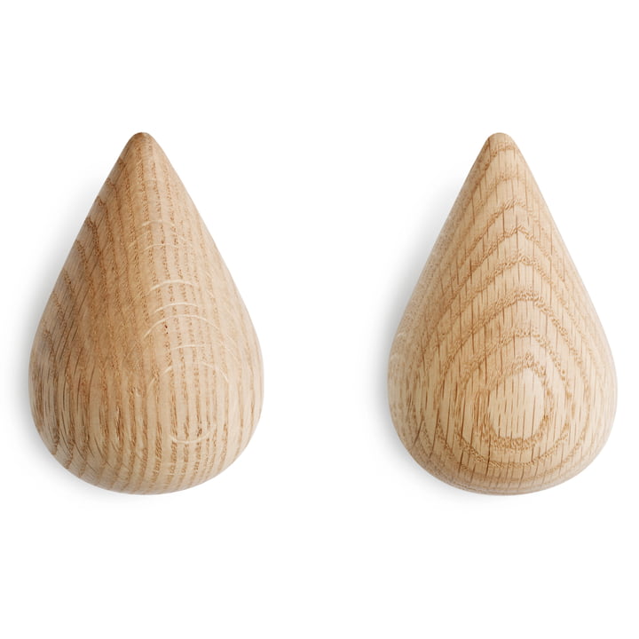 Dropit Wall hook set of 2 in large from Normann Copenhagen in nature