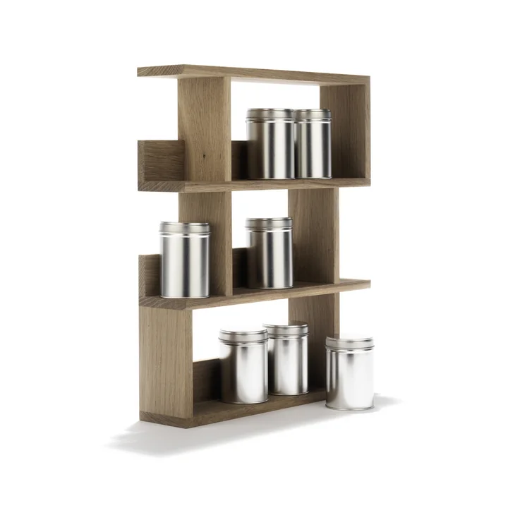 side by side - Spice Rack - inclined, with jars