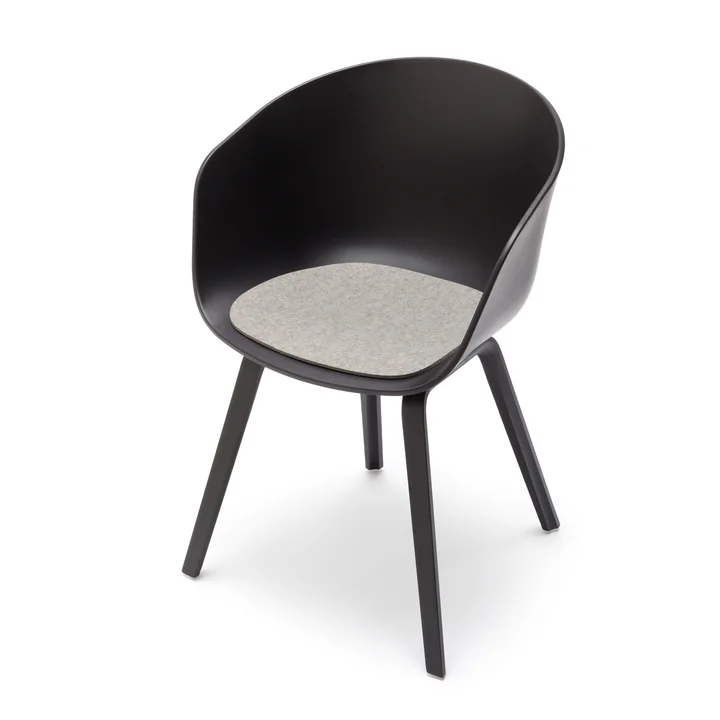 Hey Sign - bright mottled Felt pad for About A Chair lateral and with chair.