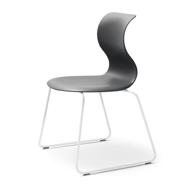 Flötotto - Pro 6 chair, sled frame snow white, seat graphite black
