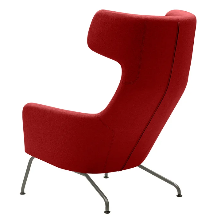 Softline - Havana wing chair, red - sloping back