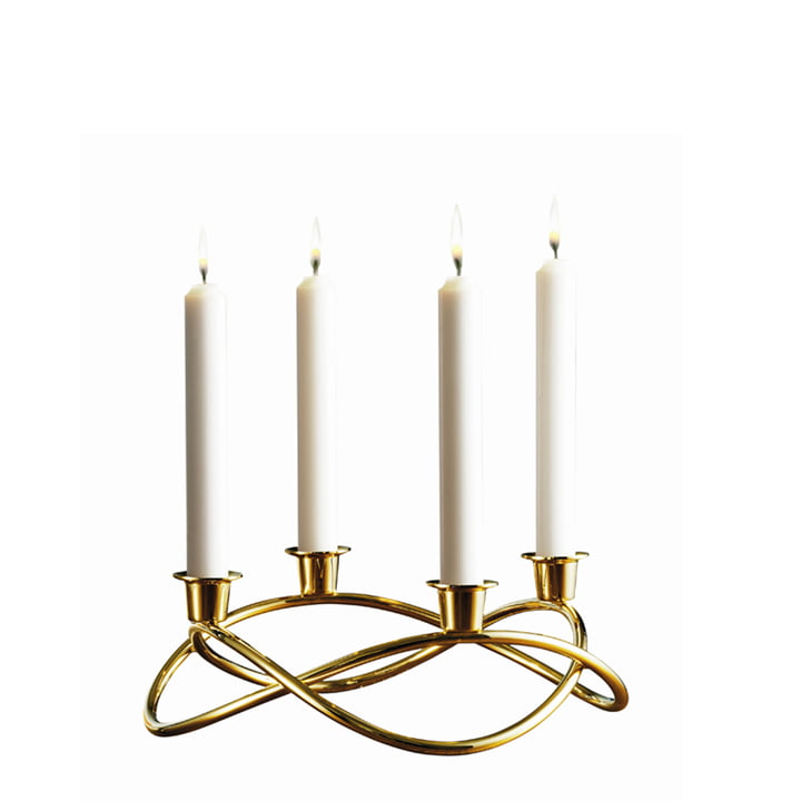 Georg Jensen - Season Candleholder, stainless steel, gold-plated