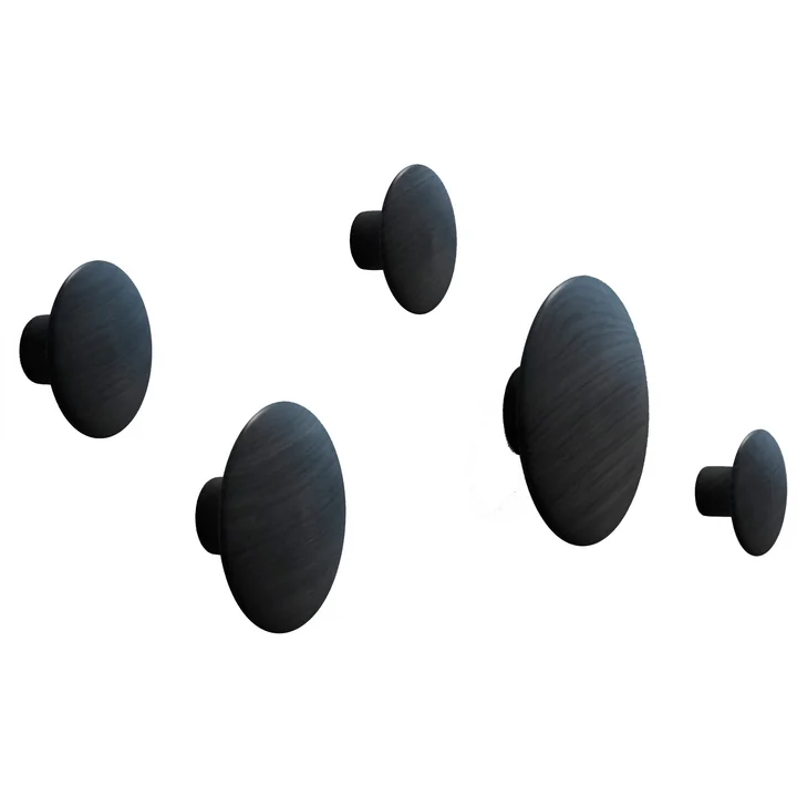 Wall hook " The Dots " Set of 5 from Muuto in black