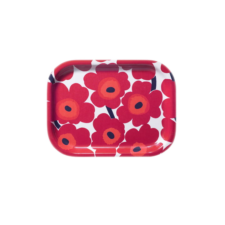 Marimekko - Mini-Unikko Tray 27 x 20 cm, white / red