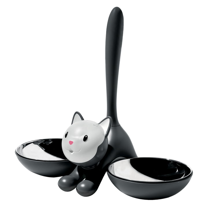 "Tigrito" cat bowl, black by A di Alessi