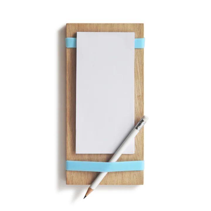 Notepad holder Milk, Butter, Eggs by Side by Side in light blue