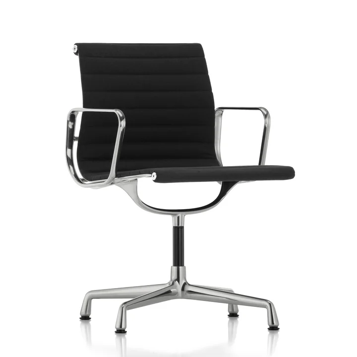 EA 103 Office chair polished / Hopsack nero, felt glides (for hard floors) by Vitra