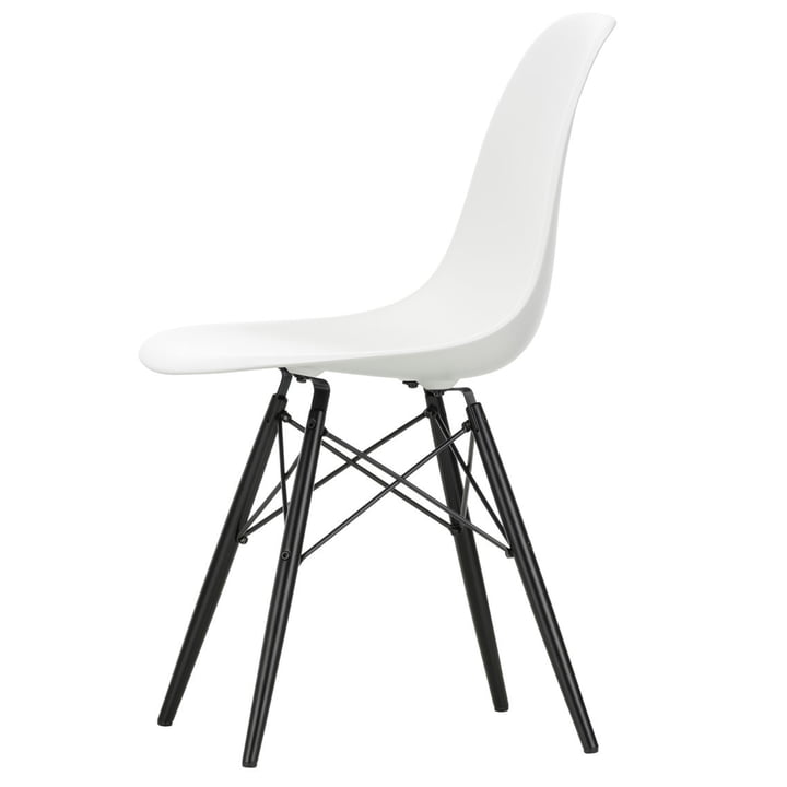 Vitra - Eames Plastic Side Chair DSW, Marple black / white