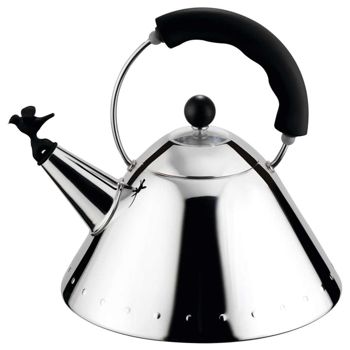 Kettle 9093 B "Bird Kettle", polished / black from Alessi