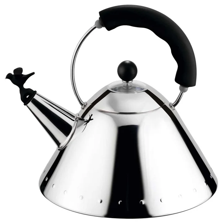 Kettle 9093 B "Bird Kettle", polished / black by Alessi