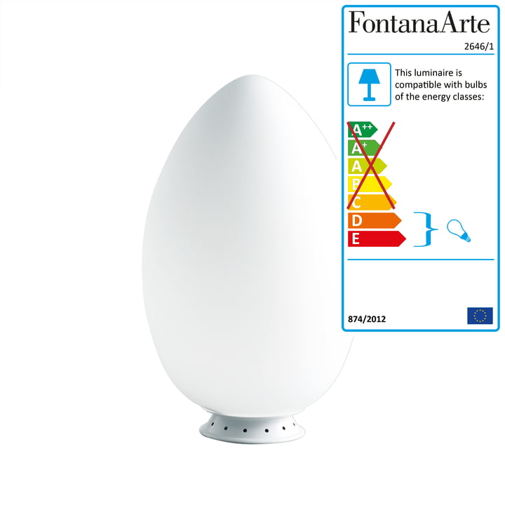 FontanaArte - Uovo Table Lamp, Ø 27 x 44 cm