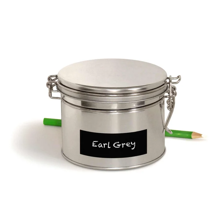 side by side - Tea tin with writing