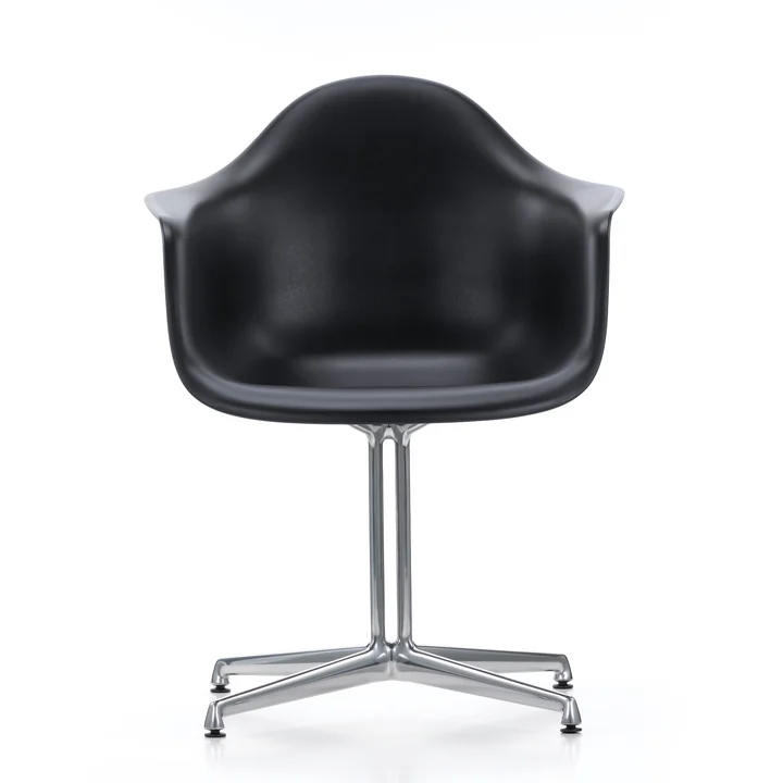 Eames Plastic Armchair DAL from Vitra in black with felt glides