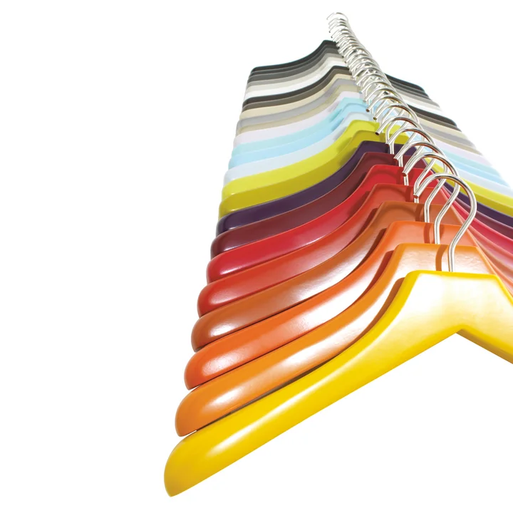 A set of colorful Schönbuch hangers
