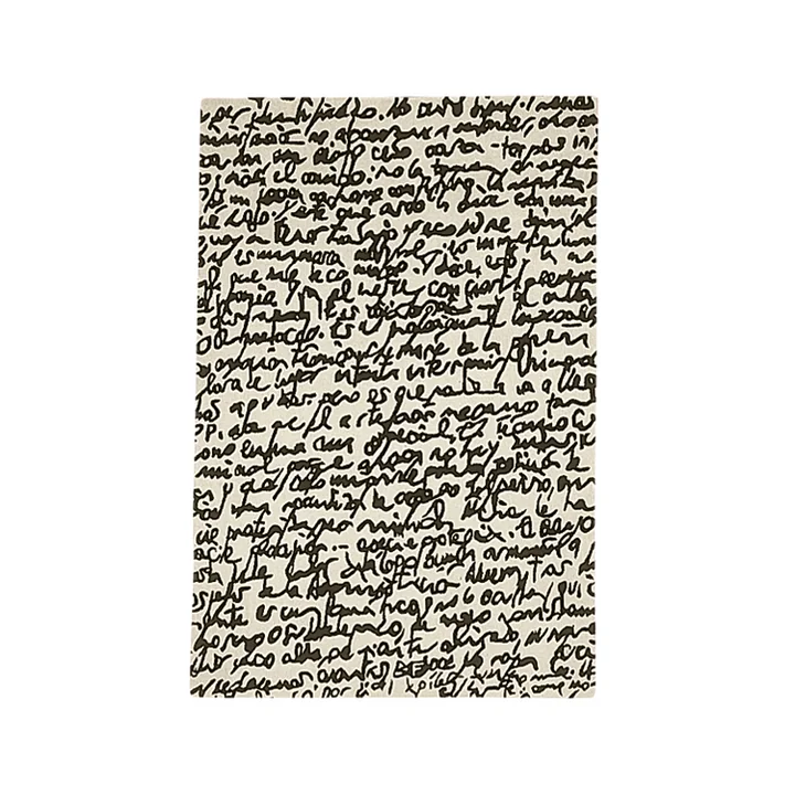 nanimarquina - Black on white Carpet "Manuscrit" 170x240 cm