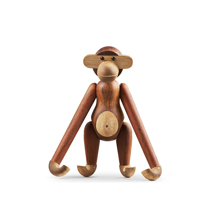 Wooden monkey medium from Kay Bojesen in limba wood / teak wood