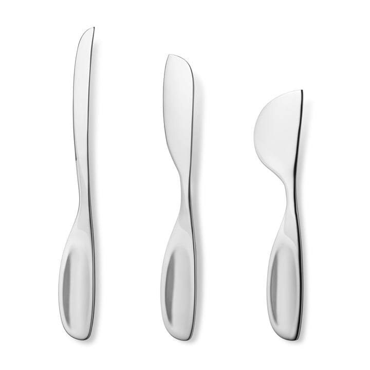 Georg Jensen - Alfredo Cheese knife set (3pcs.), polished stainless steel