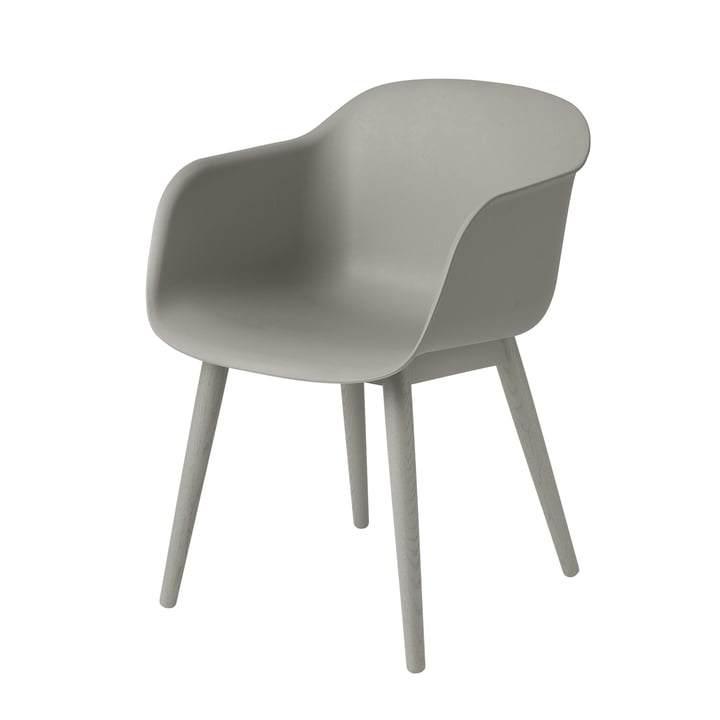 Fiber Chair Wood Base from Muuto in gray