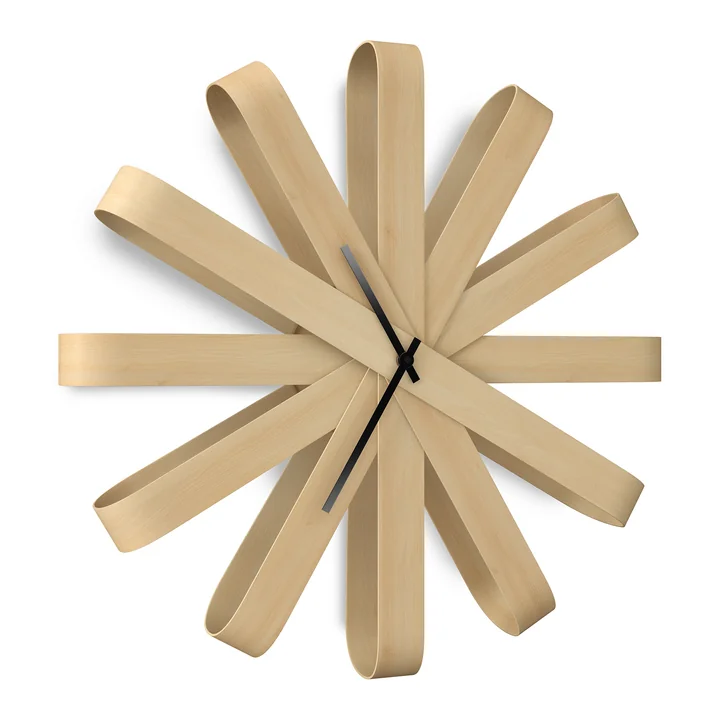 Ribbonwood Wall clock, natural beech from Umbra