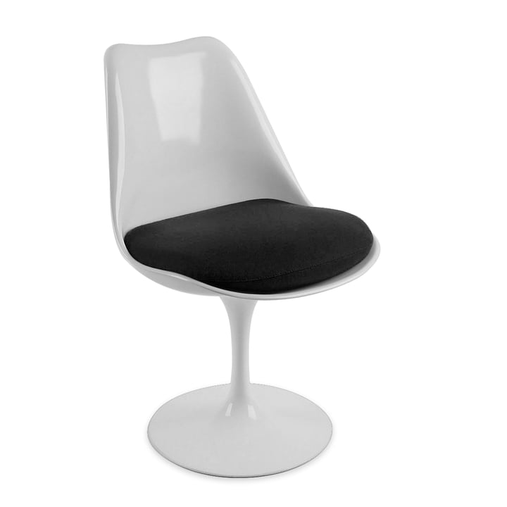 Knoll - Saarinen Tulip Chair, white / chair cushion black