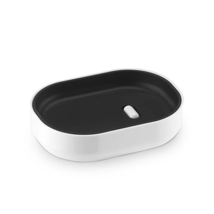 Lunar soap dish by Authentics in white / black