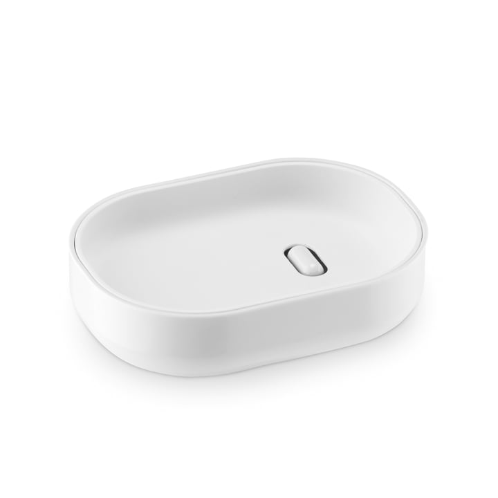 Lunar soap dish by Authentics in white