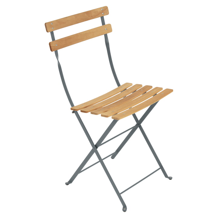 Bistro Folding chair Naturel from Fermob in thunder gray